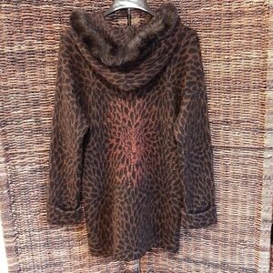 Millma Bolivia Alpaca Cardigan Sweater Faux Fur Mobwife Old Money Small Brown
